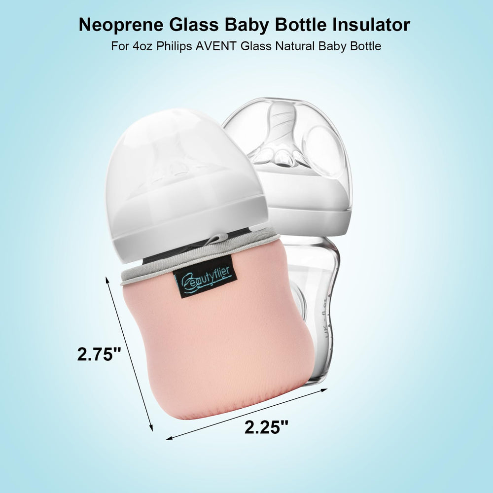 Beautyflier green sleeve stabilizes the bottle during handling with elastic band