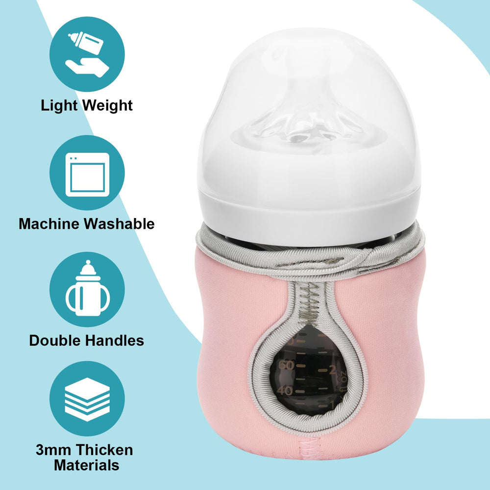 Beautyflier neoprene 3.3mm sleeve fits a 4oz Avent glass bottle