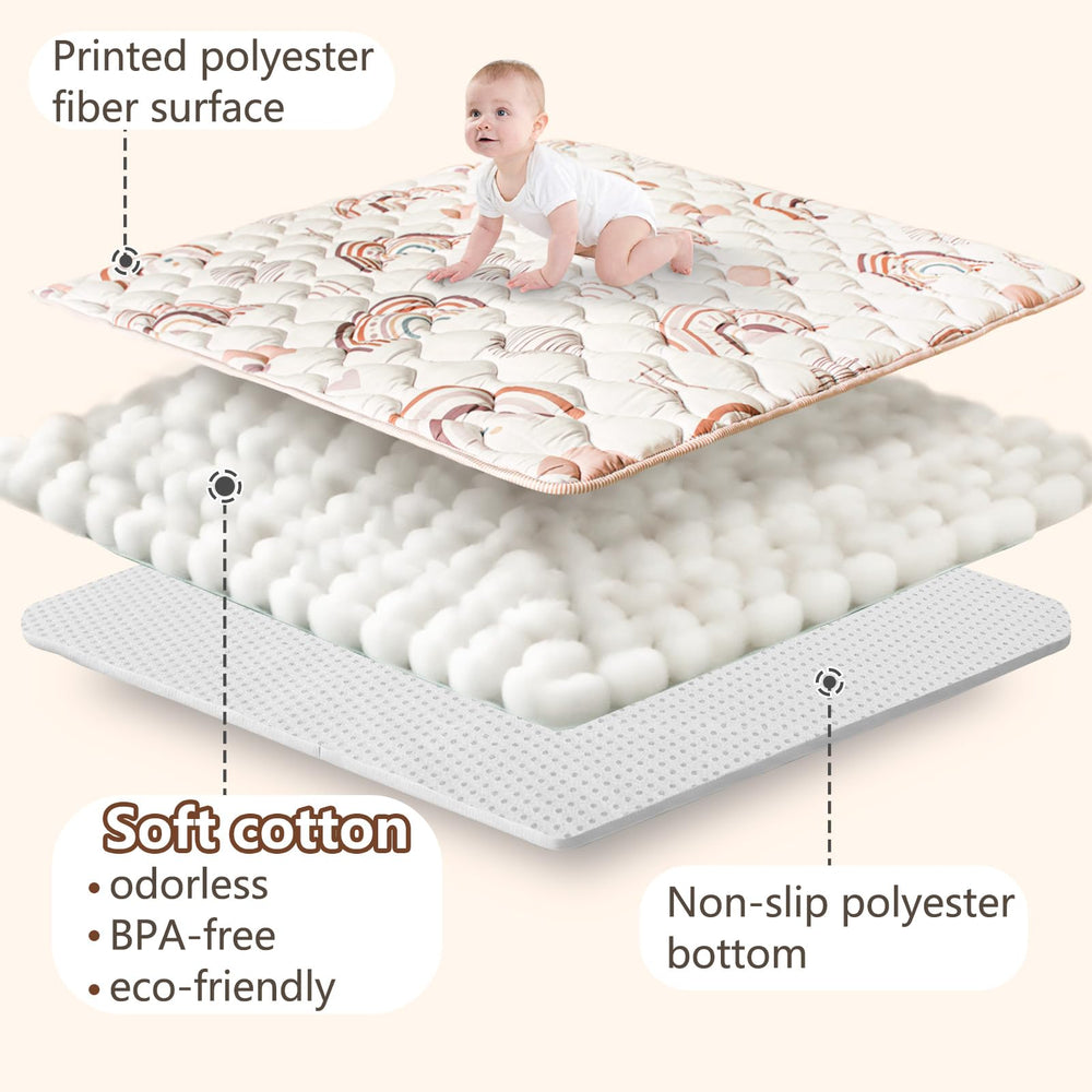 Beavtaens baby crawling on the mat demonstrates safe practice