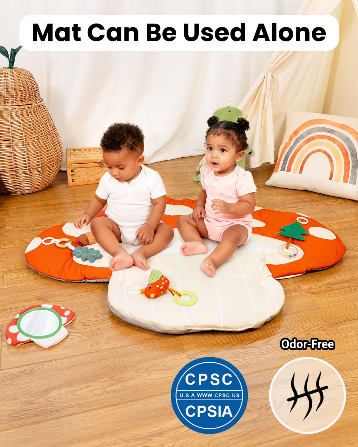 Beavtaens non-slip bottom keeps mat secure on floors during busy play sessions