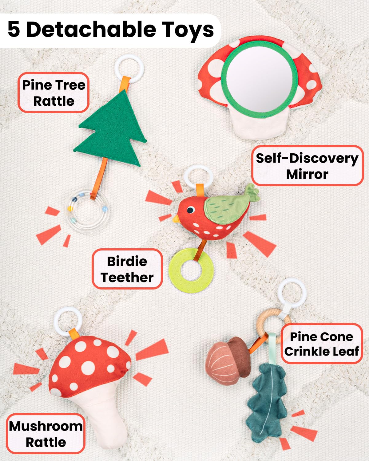 Beavtaens self-discovery mirror helps baby focus and promotes self-recognition during play