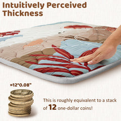 Beavtaens Desert Play Mat fits snugly in a 50x50 playpen for a seamless boundary.
