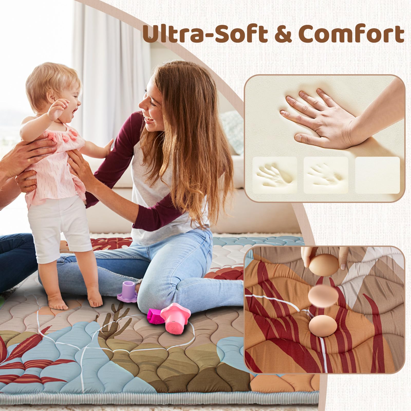 Beavtaens Desert Play Mat folds flat for quick cleanup and storage.