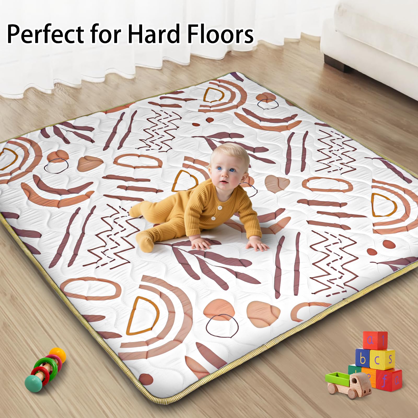 Beavtaens baby play mat 1-inch foam close-up showing soft cushioning.
