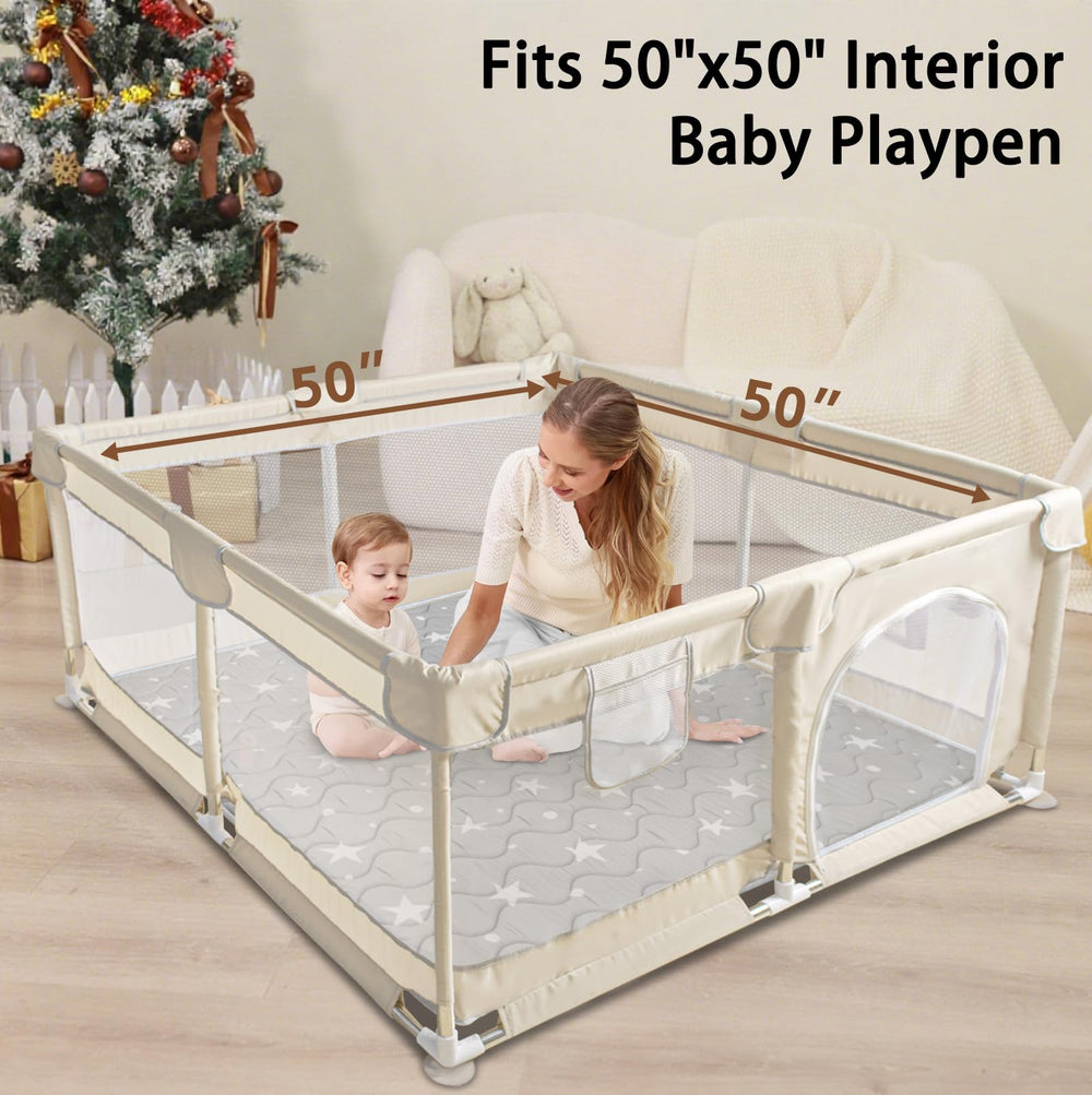 Beavtaens baby play mat non-slip dots provide stable grip on floors.