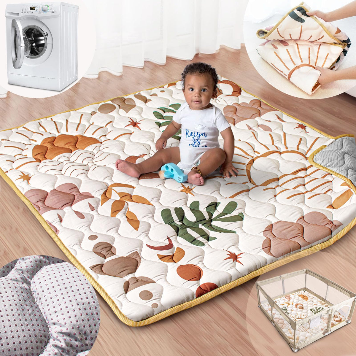 Beavtaens baby play mat roll-up, convenient portable comfort for on-the-go playtime.