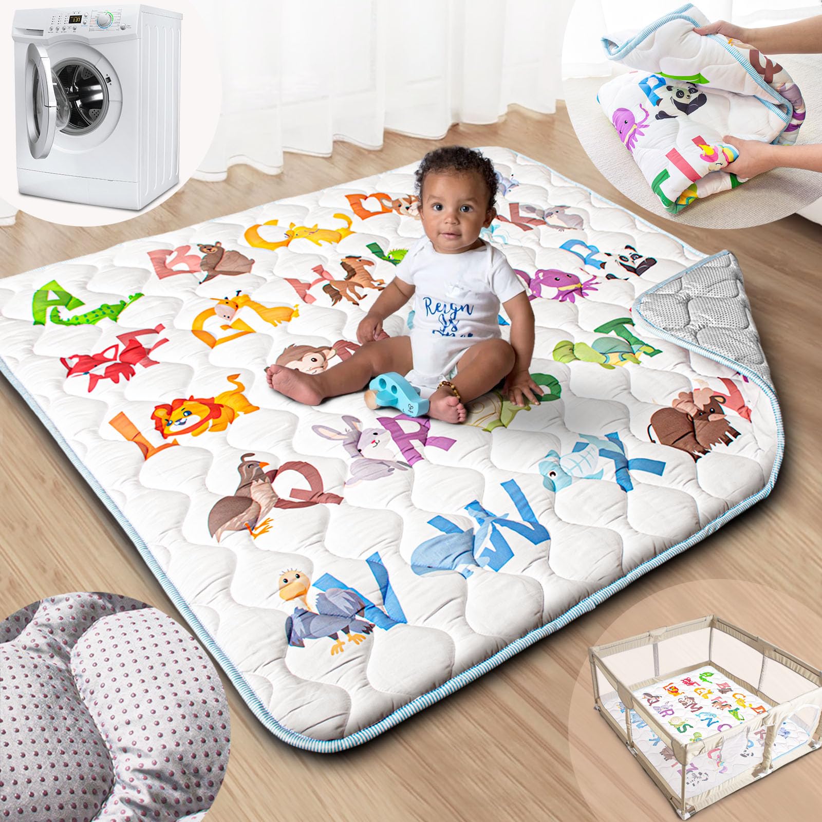 Beavtaens baby play mat soft-touch surface supports cozy crawling
