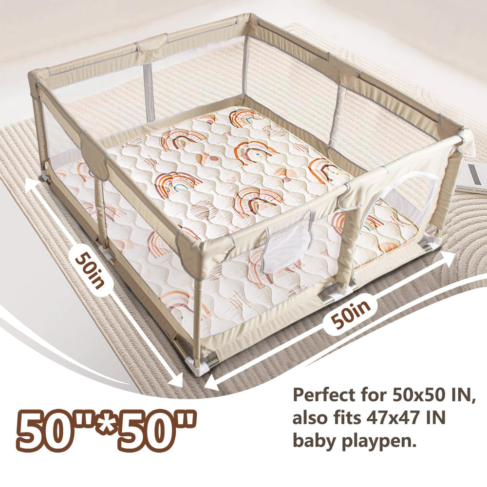 Beavtaens baby play mat unfolded on the floor creates a soft play area