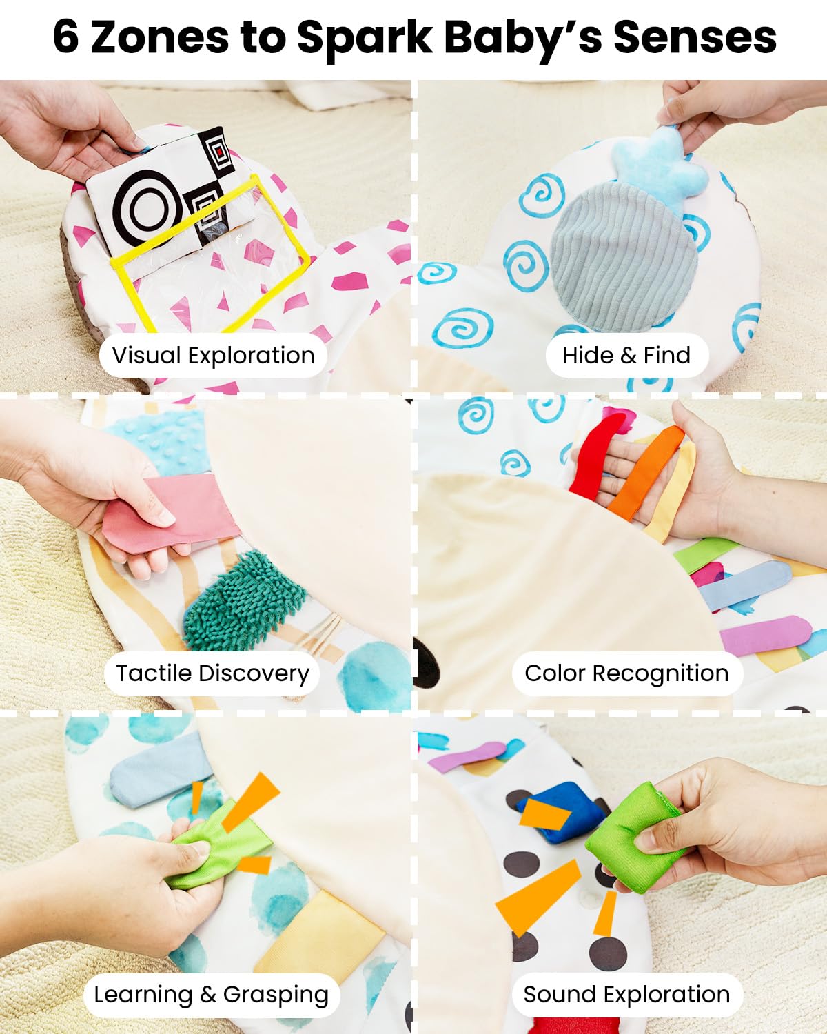 Beavtaens bear-face soft fabric area gentle for baby skin during play