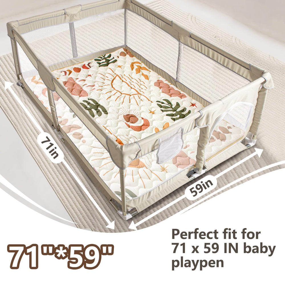 Beavtaens Boho Nature playmat folded compactly for storage or travel