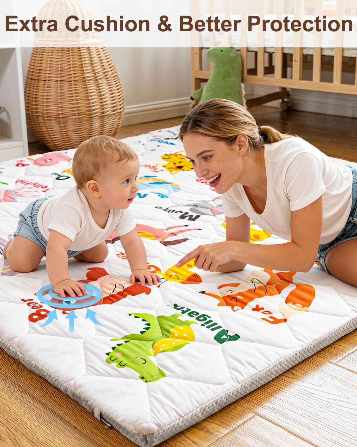 Beavtaens foam baby play mat animal pattern design in a modern room