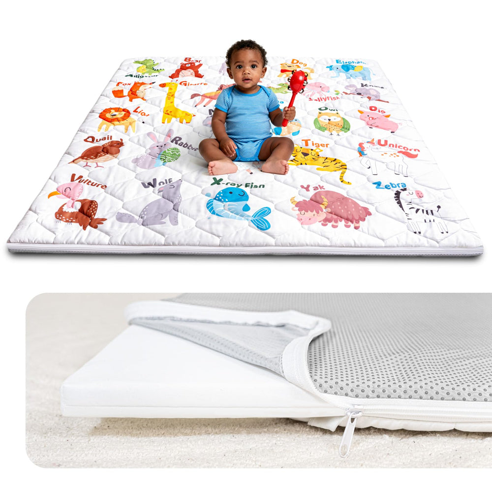 Beavtaens foam baby play mat cover removable close up for easy cleaning