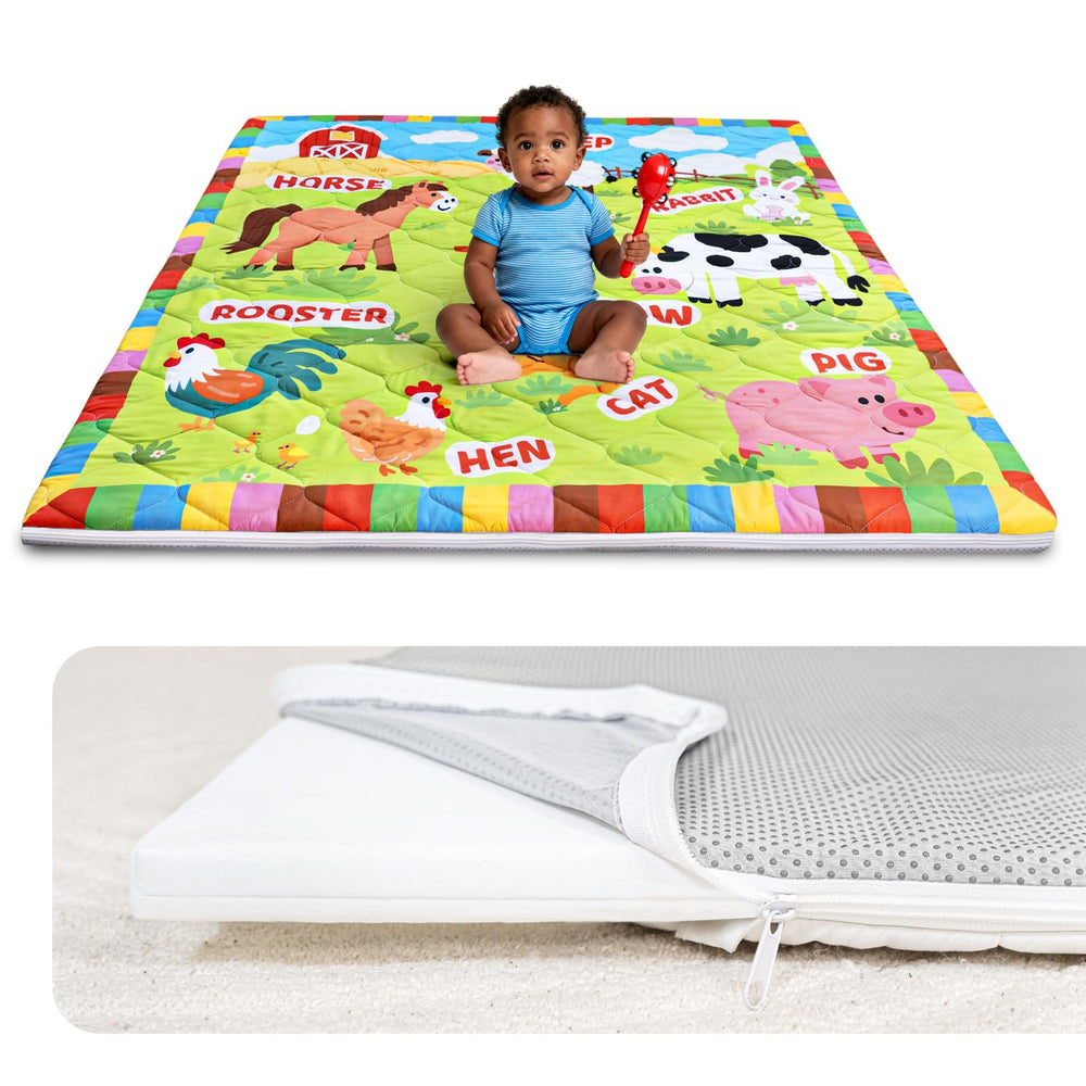 Beavtaens Foam Baby Play Mat cover removable for easy cleaning