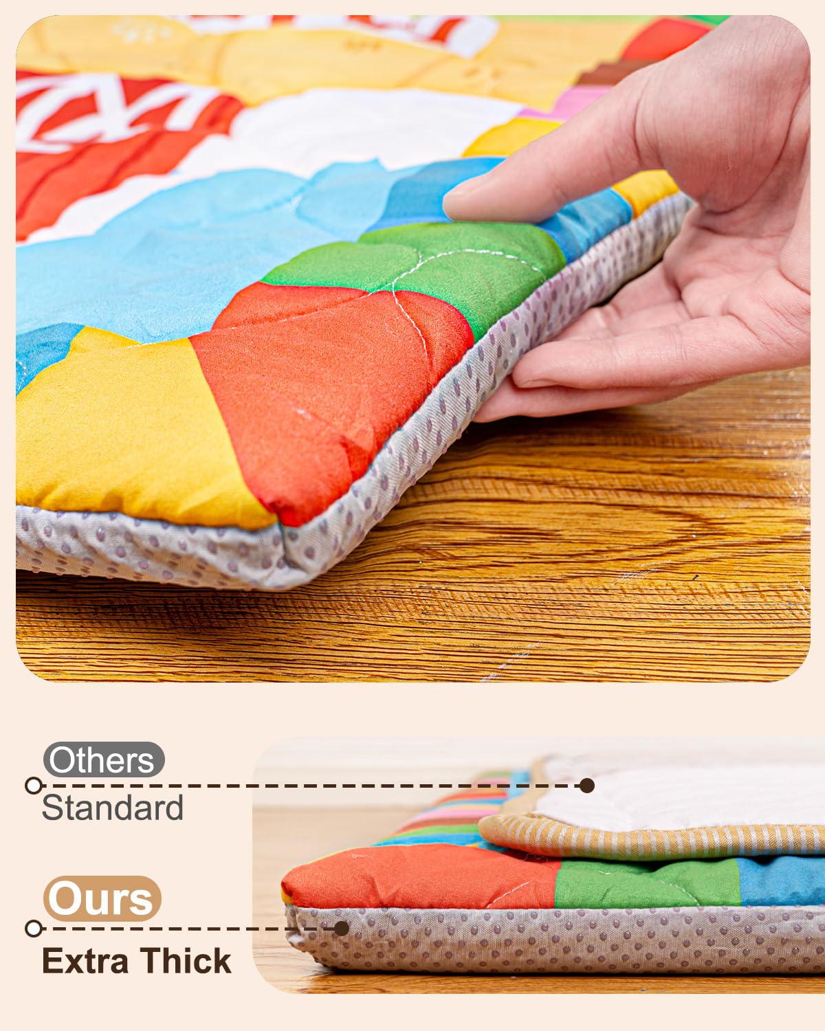 Beavtaens Foam Baby Play Mat non-slip bottom stabilizes the play area