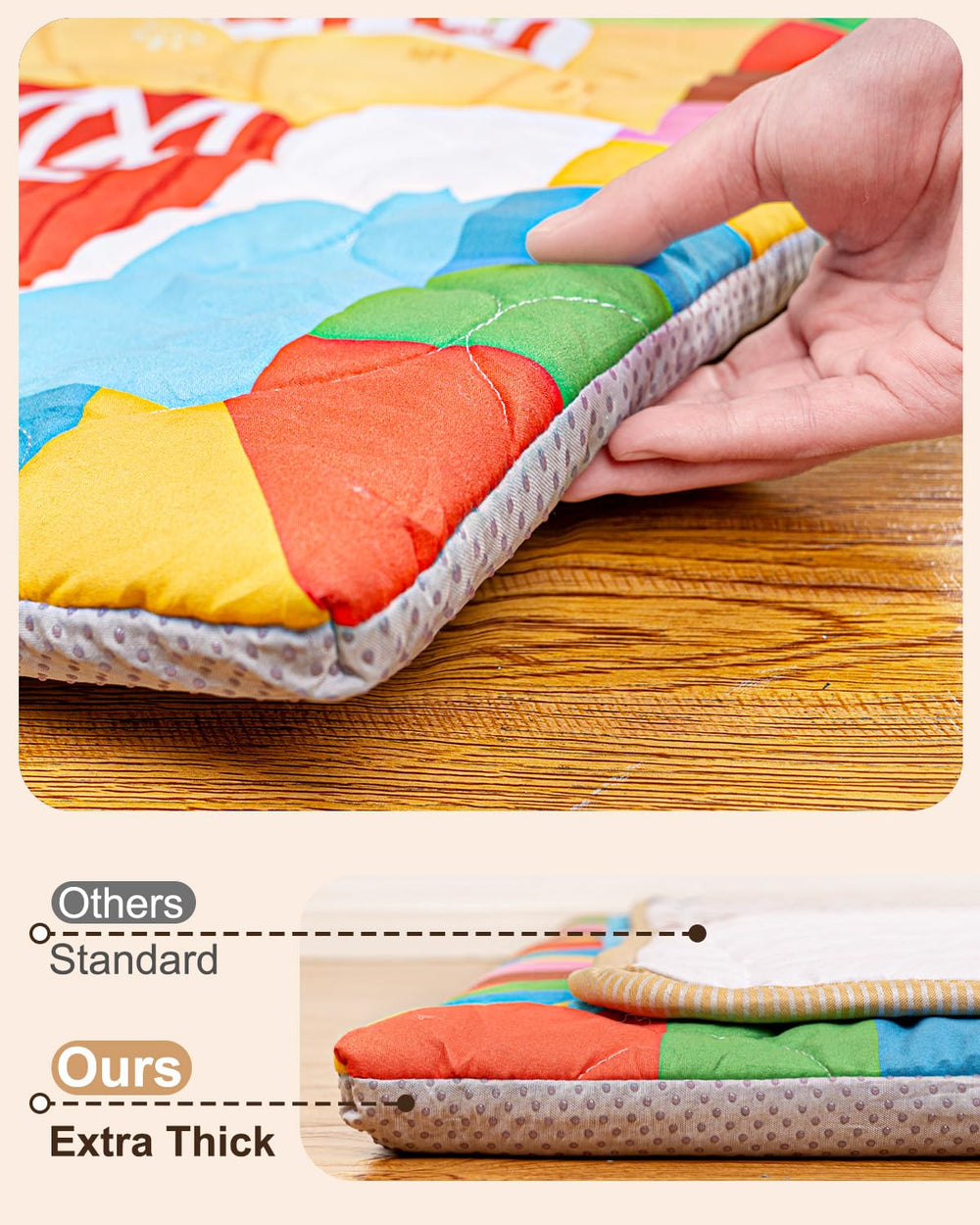 Beavtaens Foam Baby Play Mat non-slip bottom stabilizes the play area