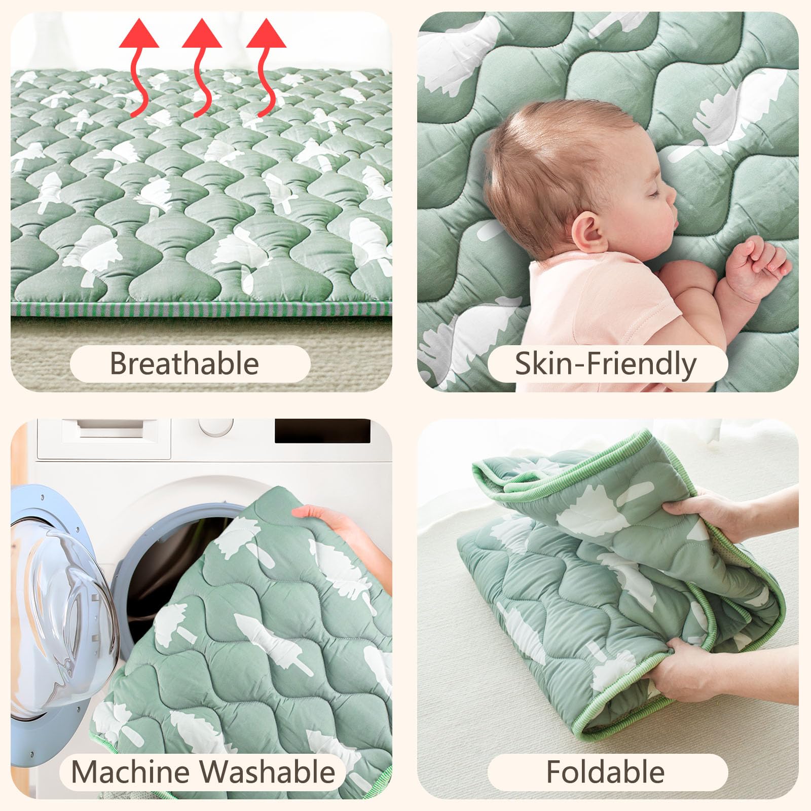 Beavtaens machine-washable fabric shows simple cleanup after messy play.