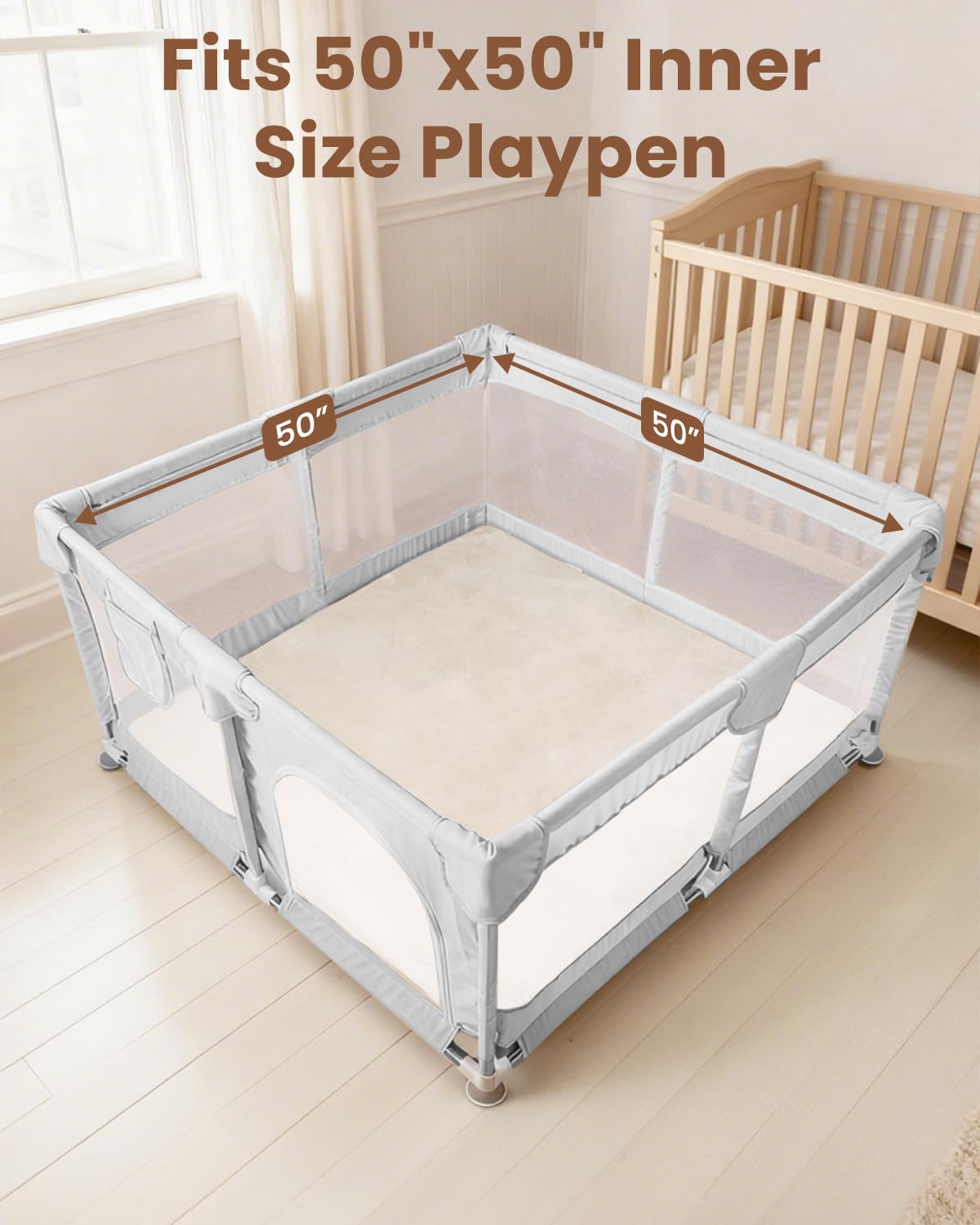 Beavtaens mat bottom with anti-slip dots for stable play on floors.