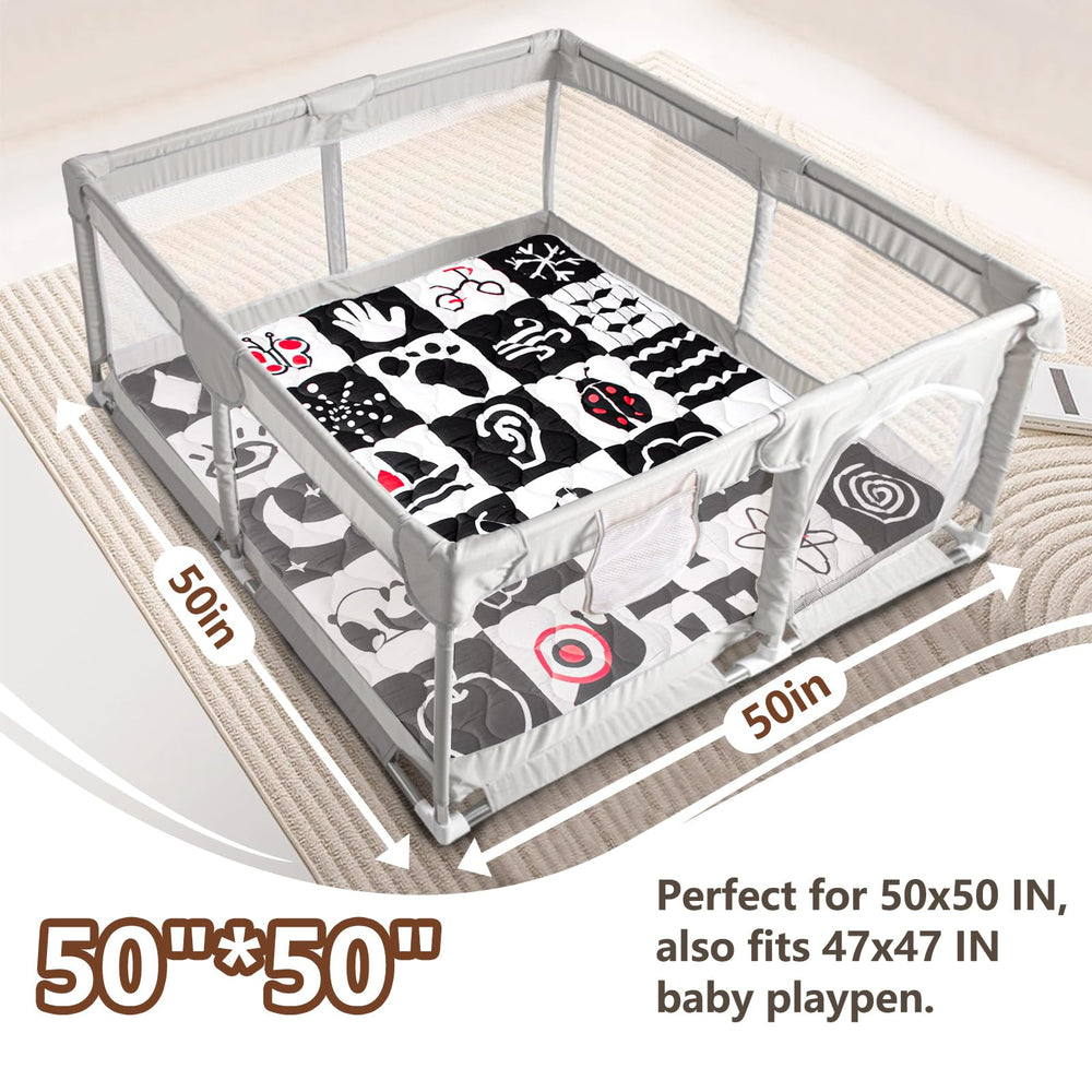 Beavtaens play mat non-slip back close-up emphasizes secure grip during baby playtime