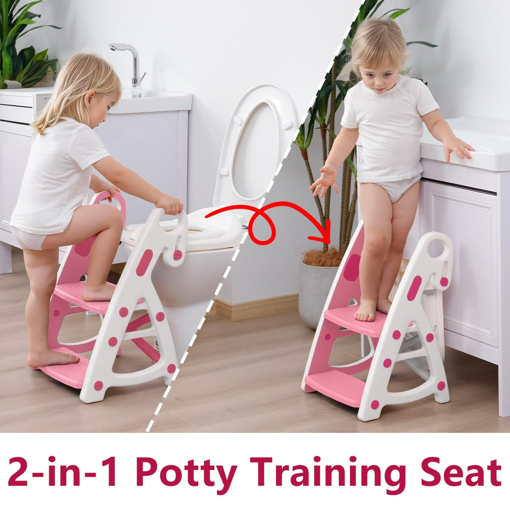 Beavtaens 2in1 potty seat helps kids sit independently at toilet.