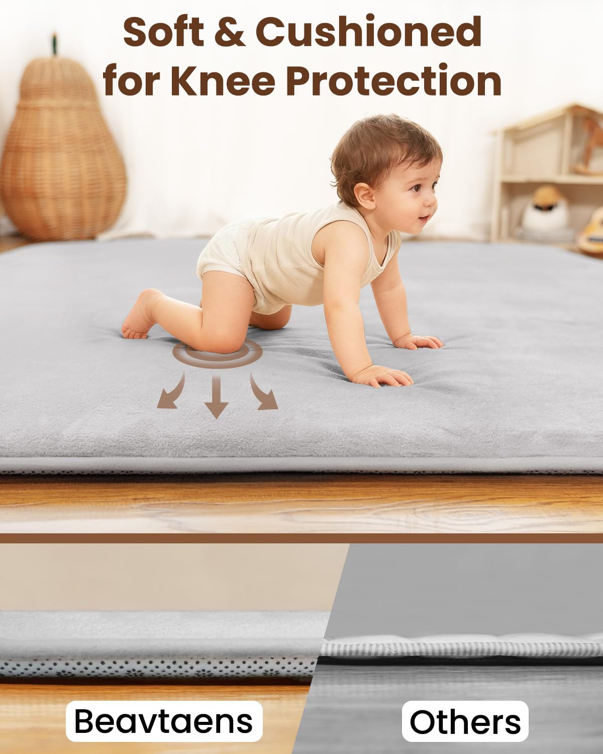Beavtaens splash-resistant flannel surface resists spills for quick cleanup.