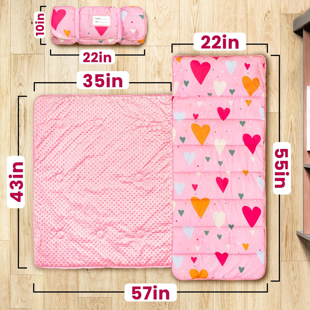 Beavtaens nap mat pillow and minky blanket spread for cozy rest at home or school