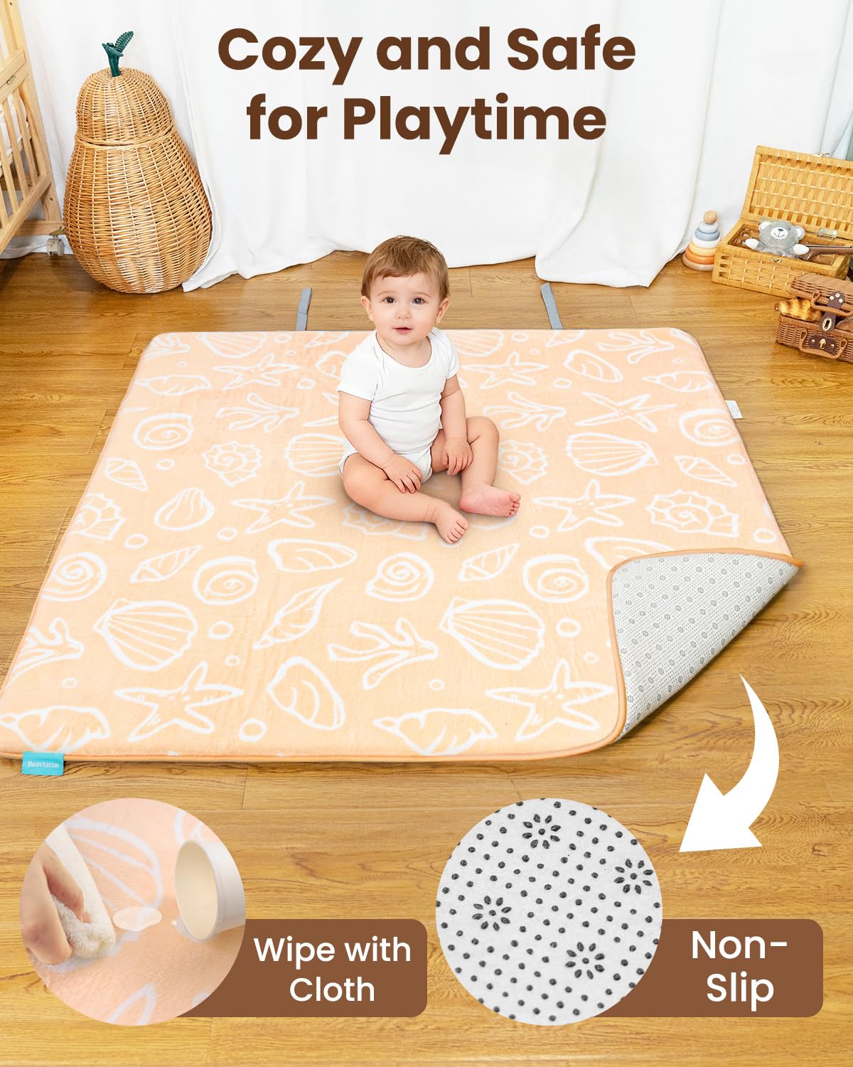 Beavtaens non-slip bottom provides stable grip on smooth floors during play.