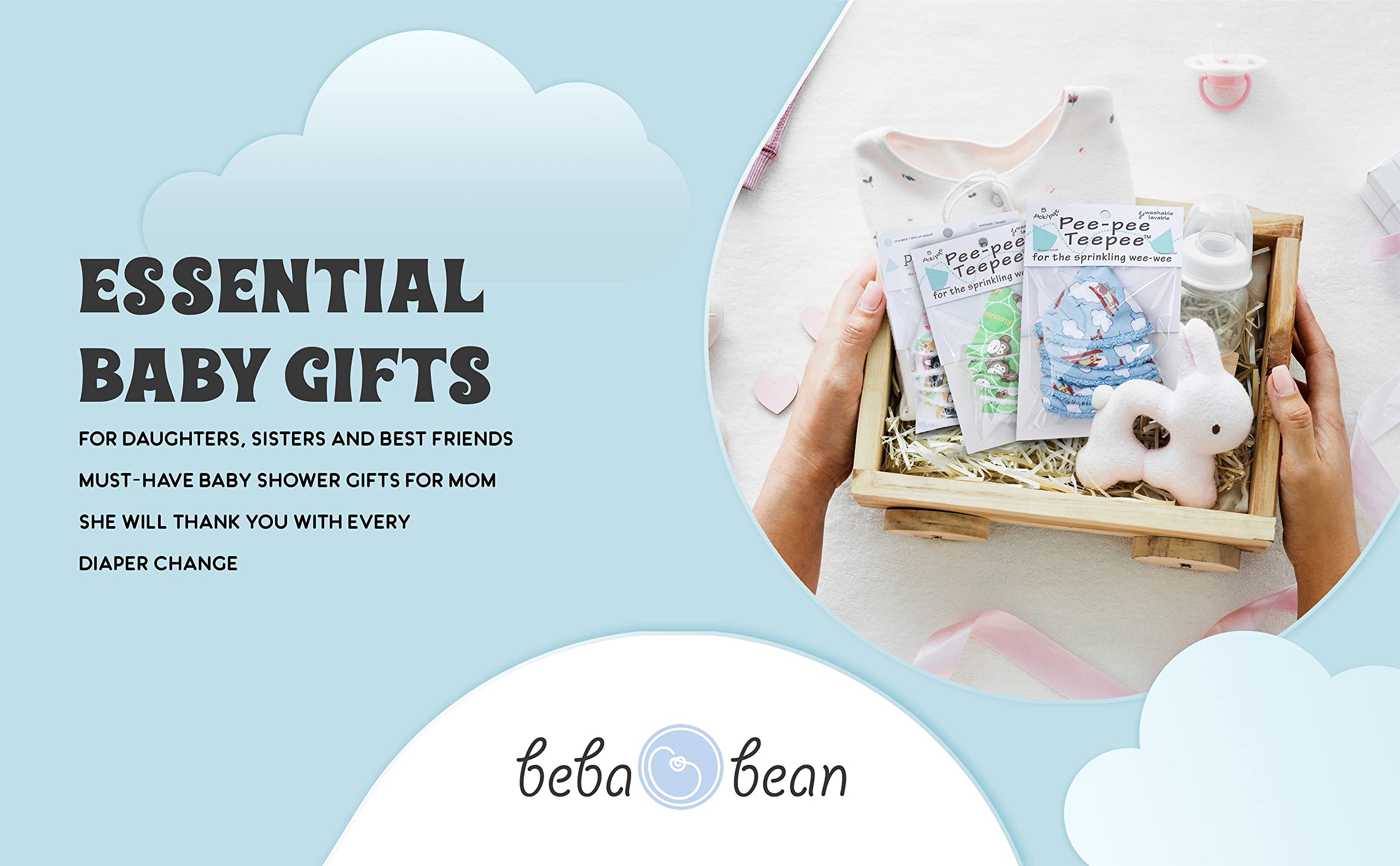 Beba Bean baby-boy diaper change accessory in gift packaging.