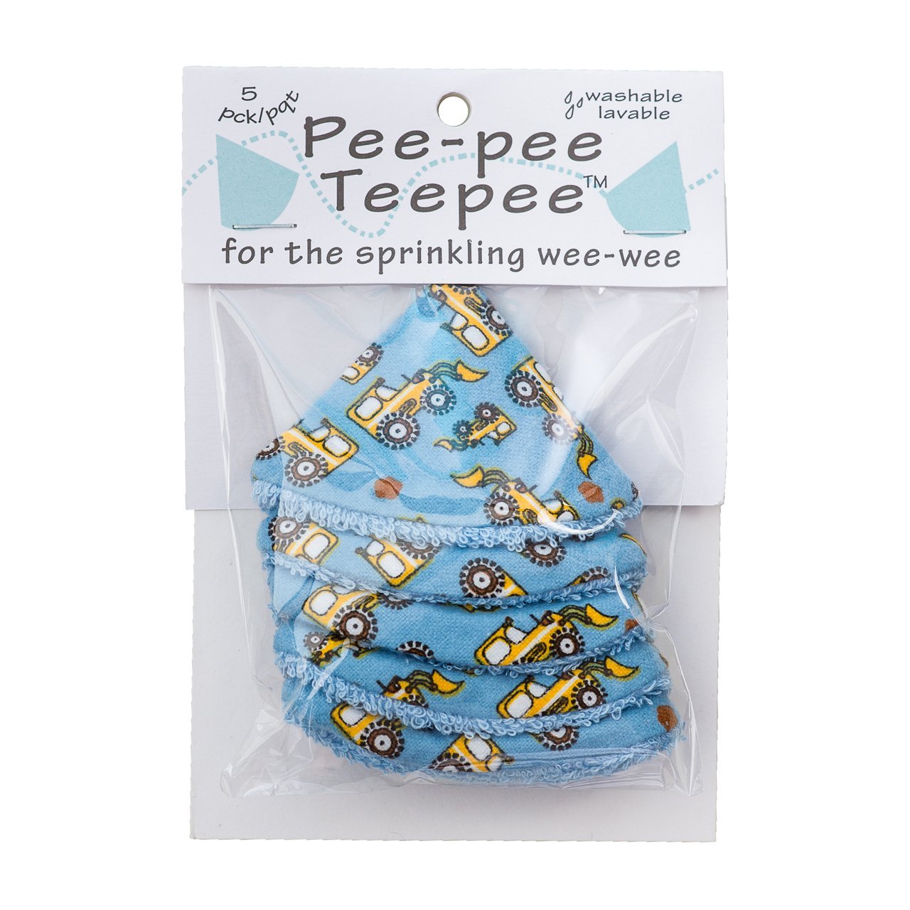 Beba Bean Pee-pee Teepee Digger Blue five-pack shields for diaper changes.