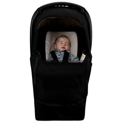 Bebamour baby car seat cover back view demonstrates universal fit and easy installation.
