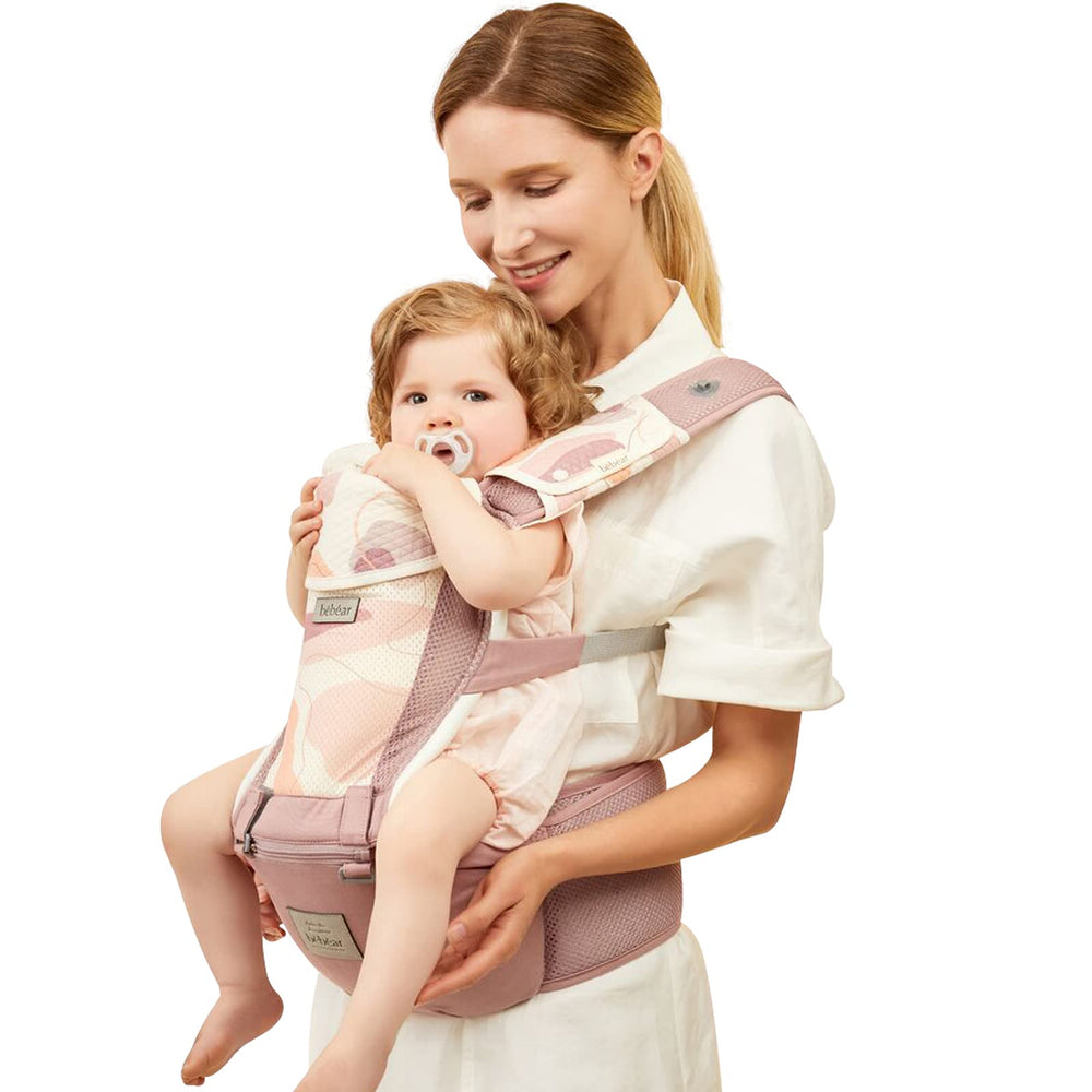 Bebamour baby carrier newborn-to-toddler range showcases long-lasting ergonomic use.