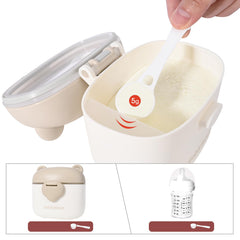 Bebamour dispenser with measuring spoon highlights precise 5 gram portions