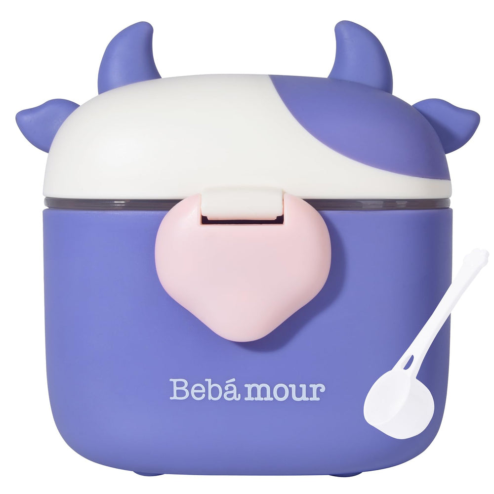 Bebamour baby formula dispenser travel-cap view demonstrates portable feeding convenience.