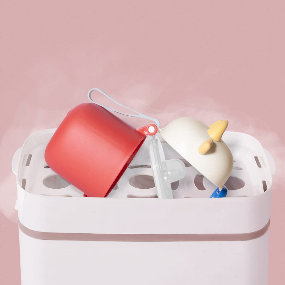 Bebamour Baby Formula Dispenser travel-use image demonstrates compact container in a diaper bag