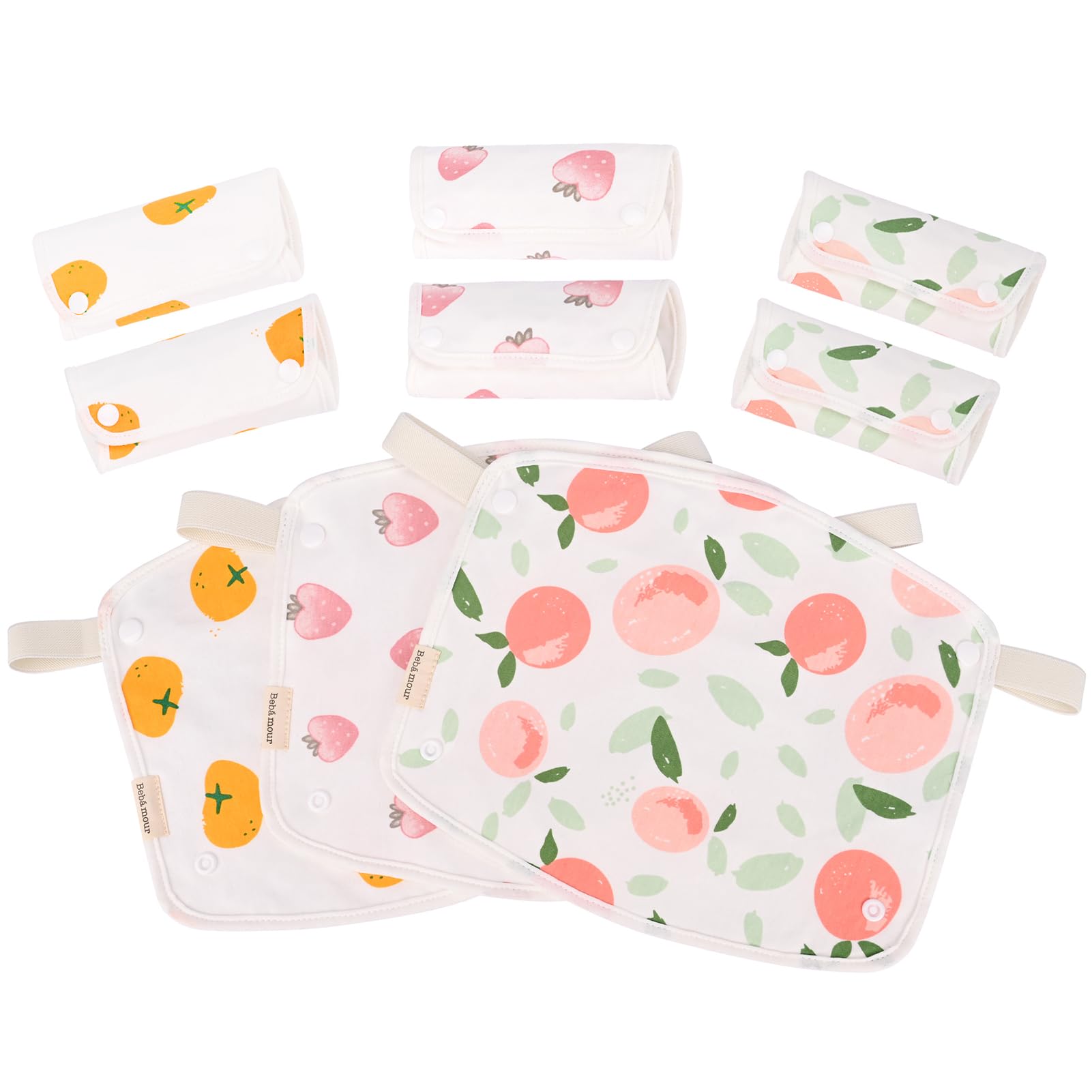 Bebear Bebamour baby-wearing-persimmon comfortable on-the-go drool defense.