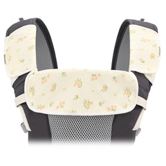 Bebamour drool pad on left strap protects straps from drool.