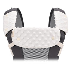 Bebamour drool pad on right strap protects straps from drool.