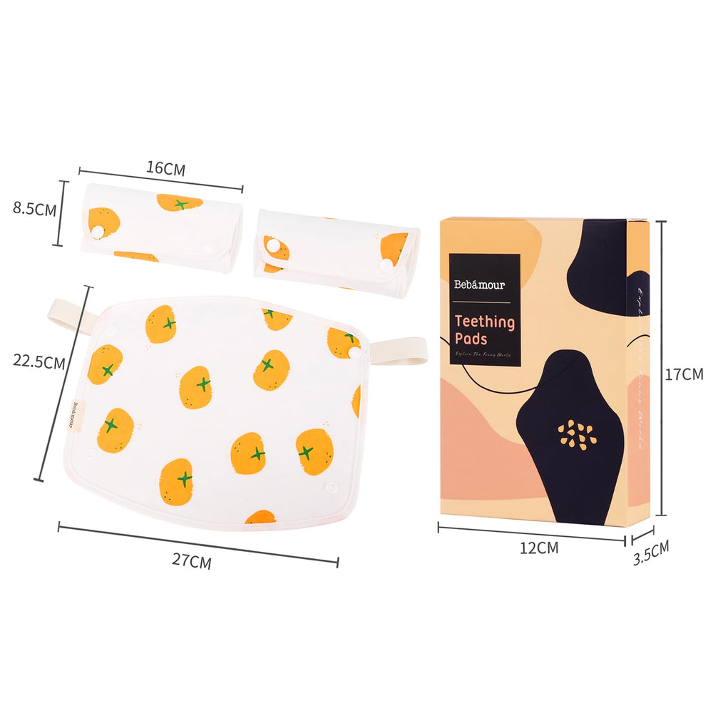 Bebear Bebamour drool pad washing-ready-persimmon for easy cleaning between outings.