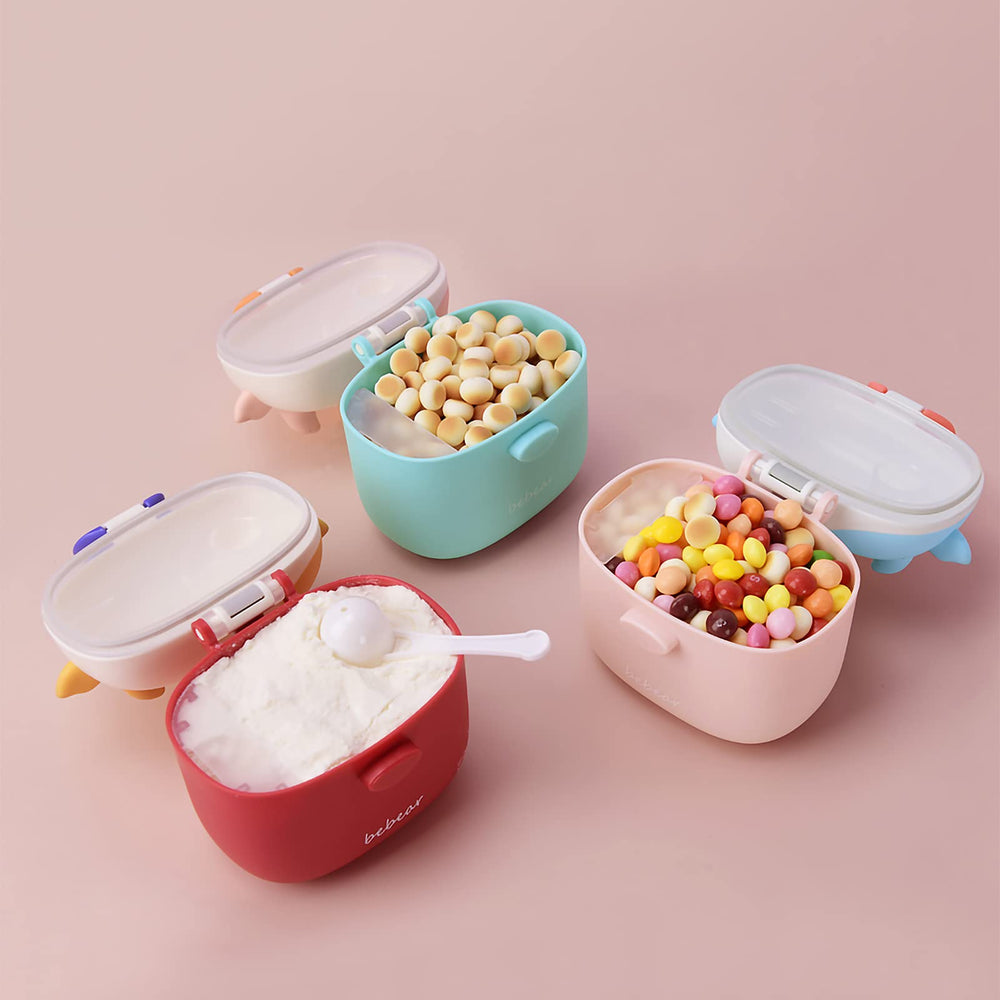 Bebamour 450ml capacity container holds about 45 scoops of powder.