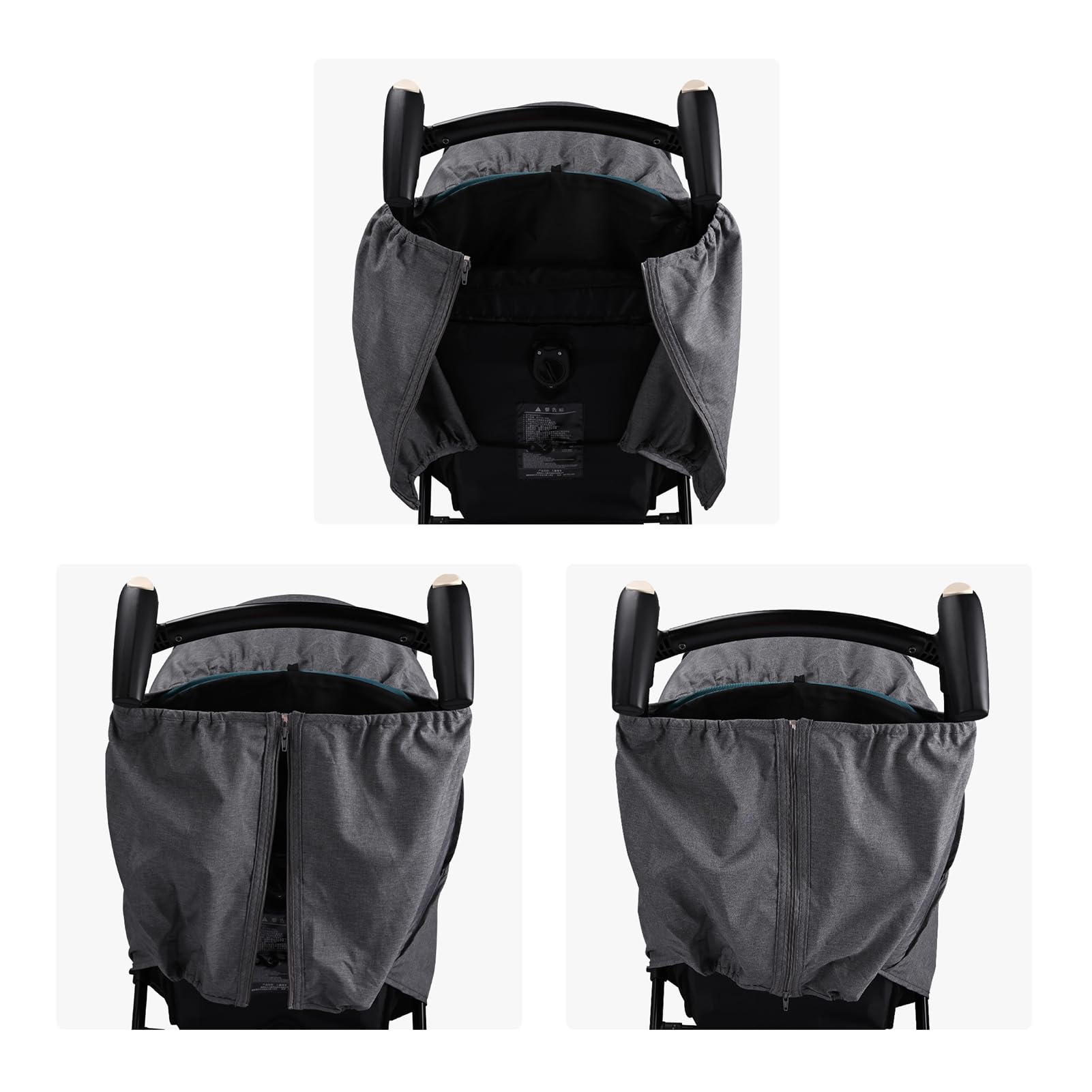 Bebamour dual zippers allow easy in and out of the stroller cover
