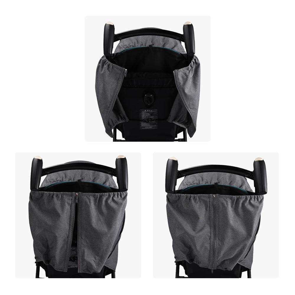 Bebamour dual zippers allow easy in and out of the stroller cover