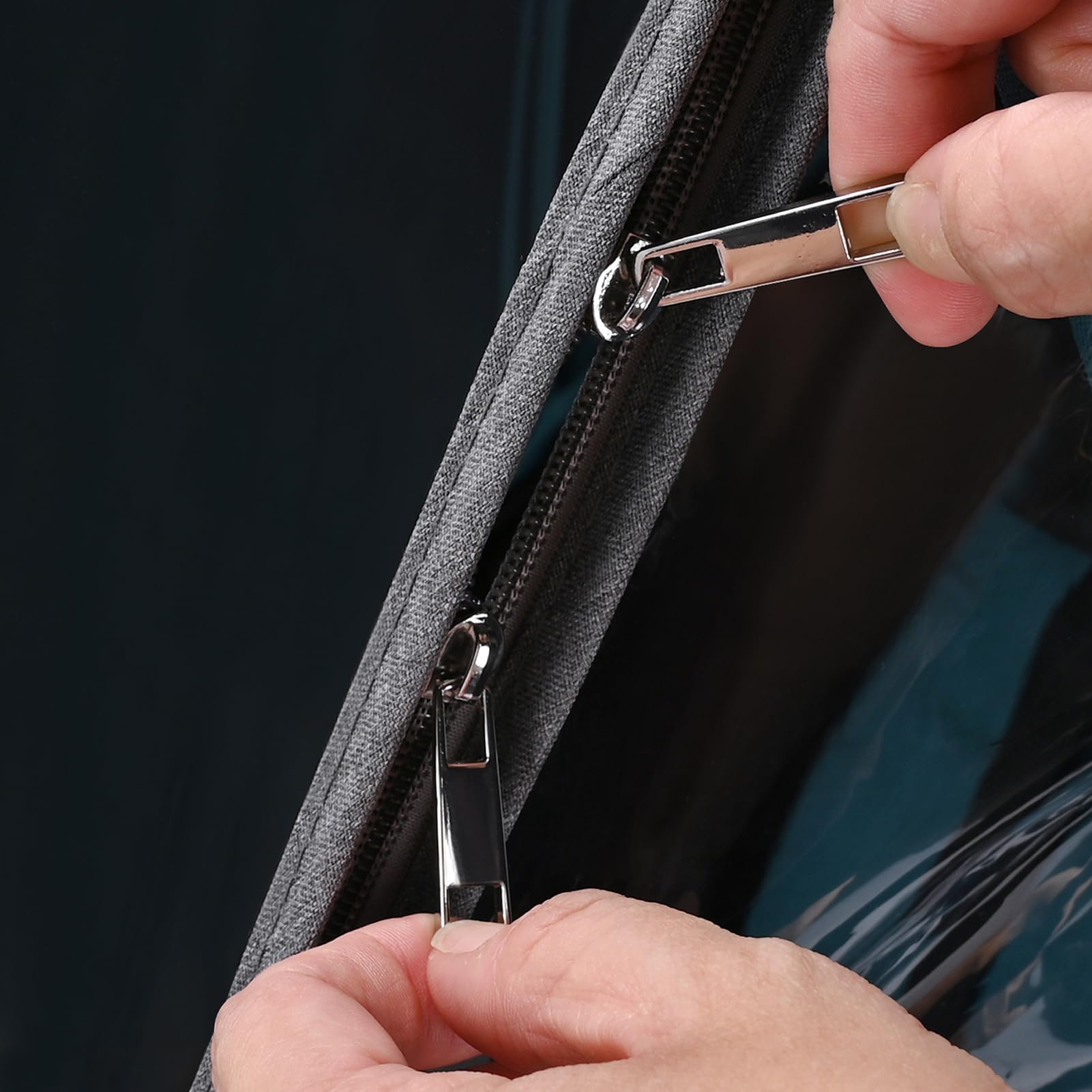 Bebamour dual S-hooks securing the rain cover to the stroller