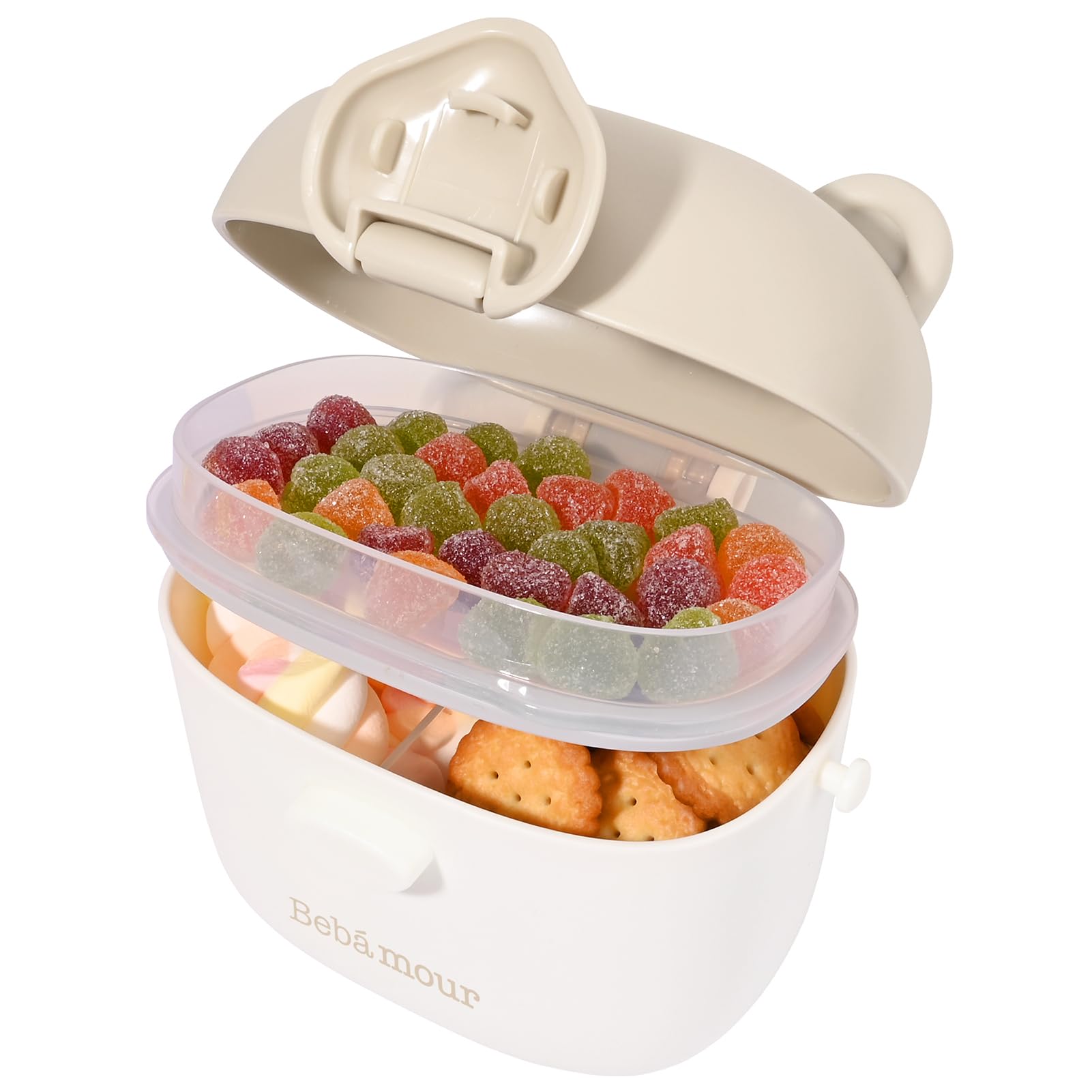 Bebamour snack box suited for travel, school, and outdoor activities