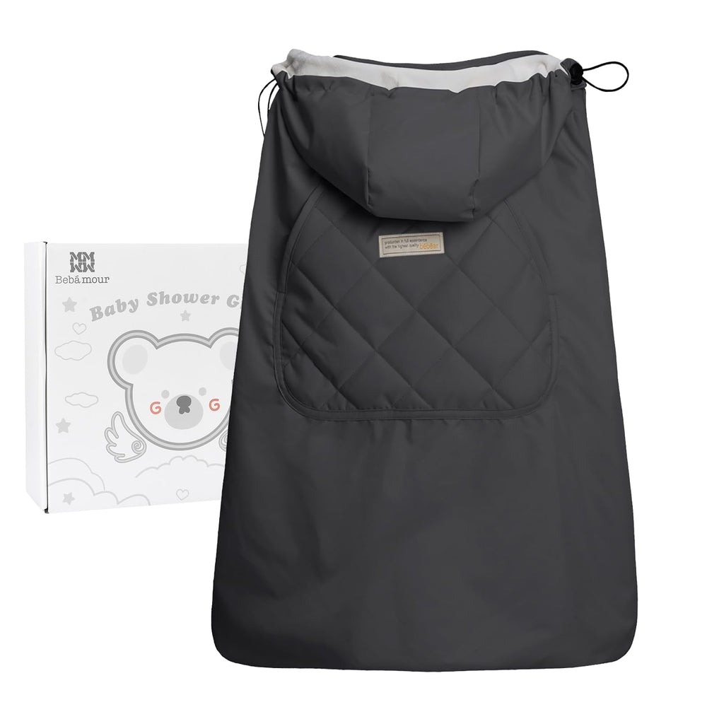 bebamour winter cover front view for all season warmth on a baby carrier