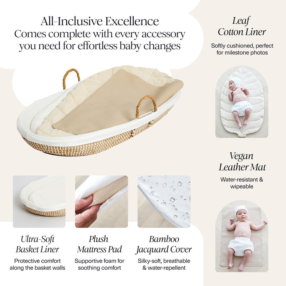 BEBE BASK bamboo jacquard cover is water-resistant for easy cleaning.