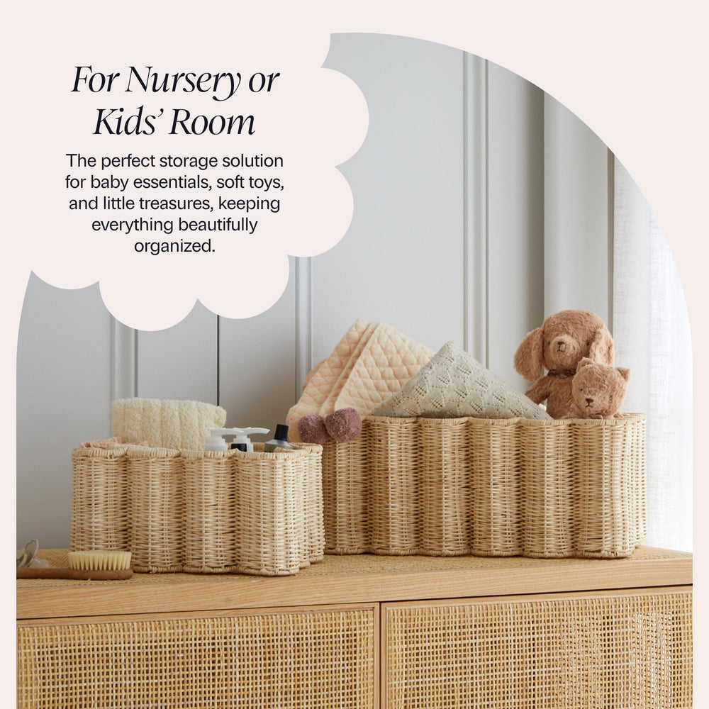 BEBE BASK bathroom storage basket unit ideal for toiletries and rolled towels.