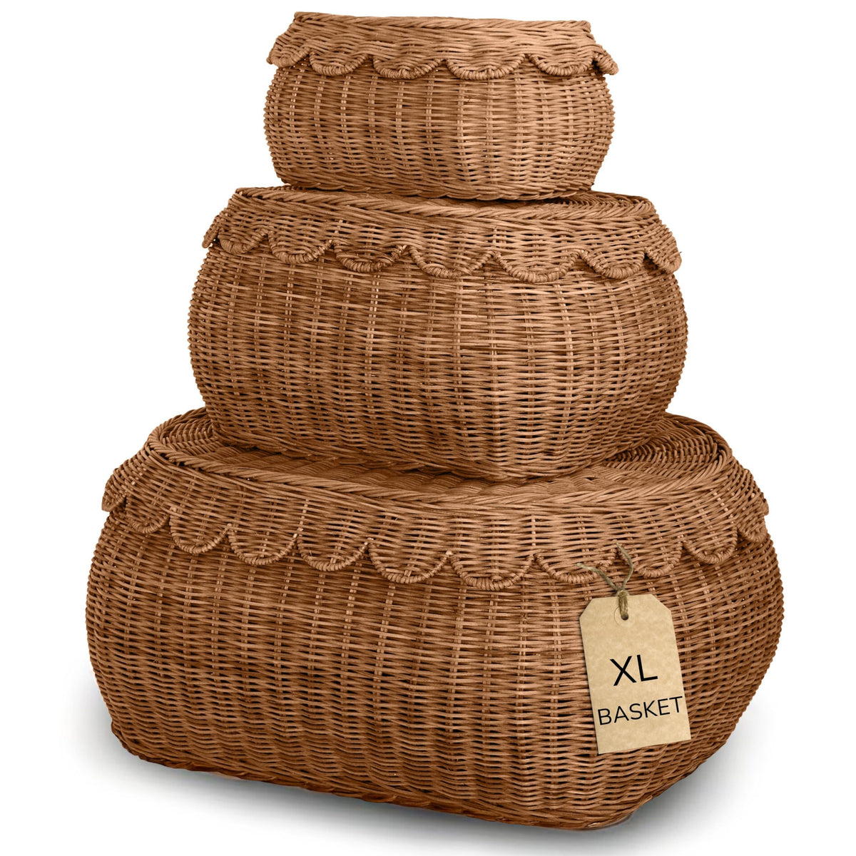 Bebe Bask Fauna large basket with lid enhances organized storage for blankets
