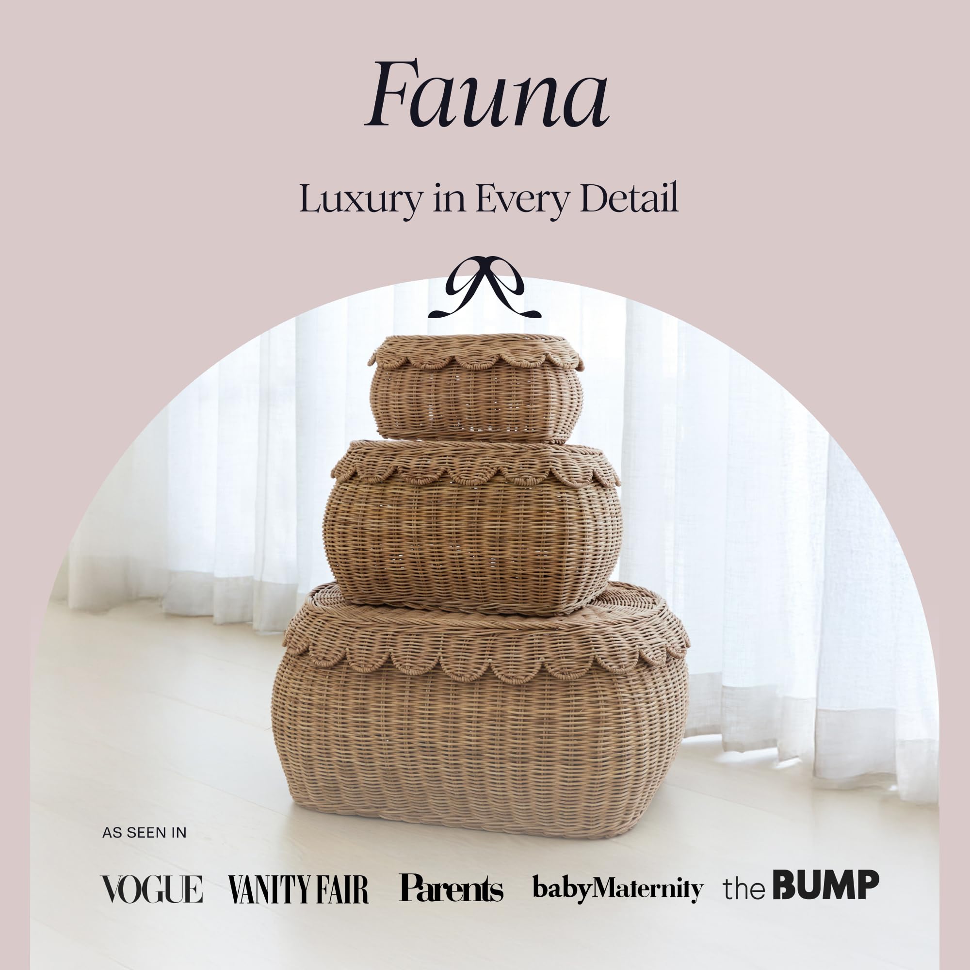 Bebe Bask Fauna medium basket with lid helps tidy toiletries in bathroom