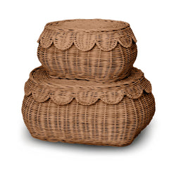 BEBE BASK Flora basket with lid for stylish nursery storage and organization.