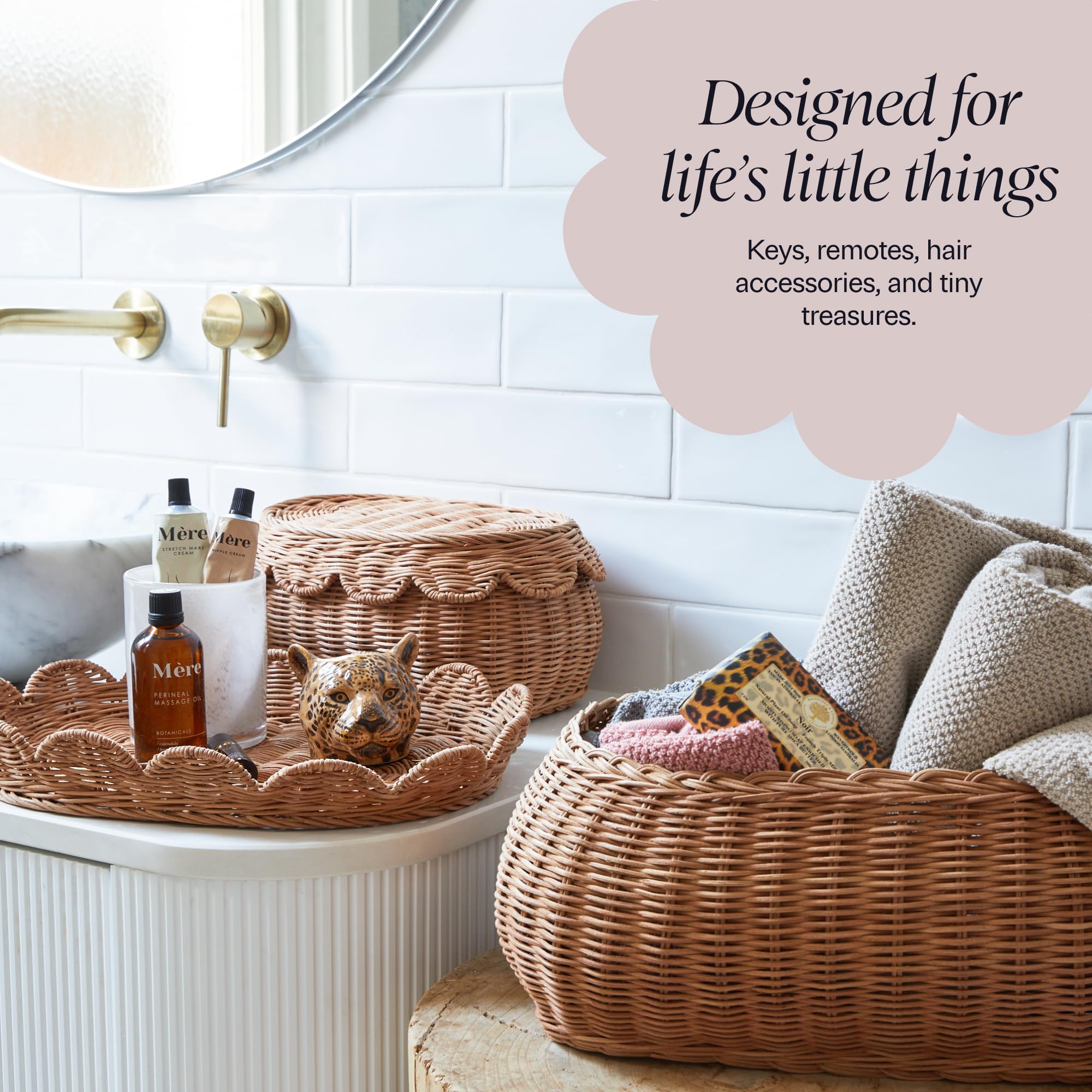 BEBE BASK Flora basket organizes kids toys for tidy play spaces.