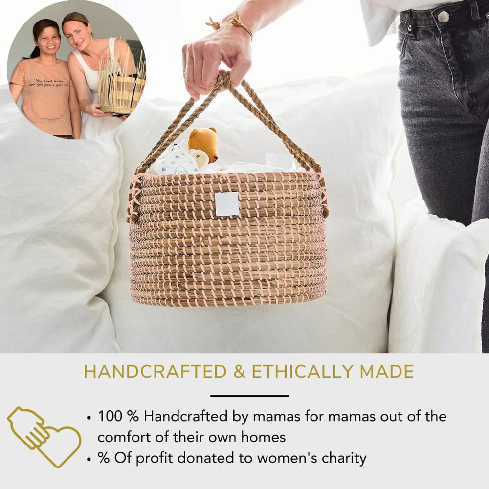 Bebe Bask Lily Blush handles enable easy carry between rooms.